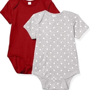 Marky G Newborn One Piece 2 Set Burgundy Heather Dot or Navy